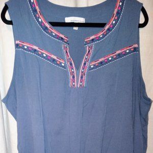 Lot of 2 Fourteenth Place Tunics Size 2X. Blue & Coral